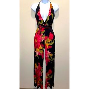 Floral low cut jumpsuit